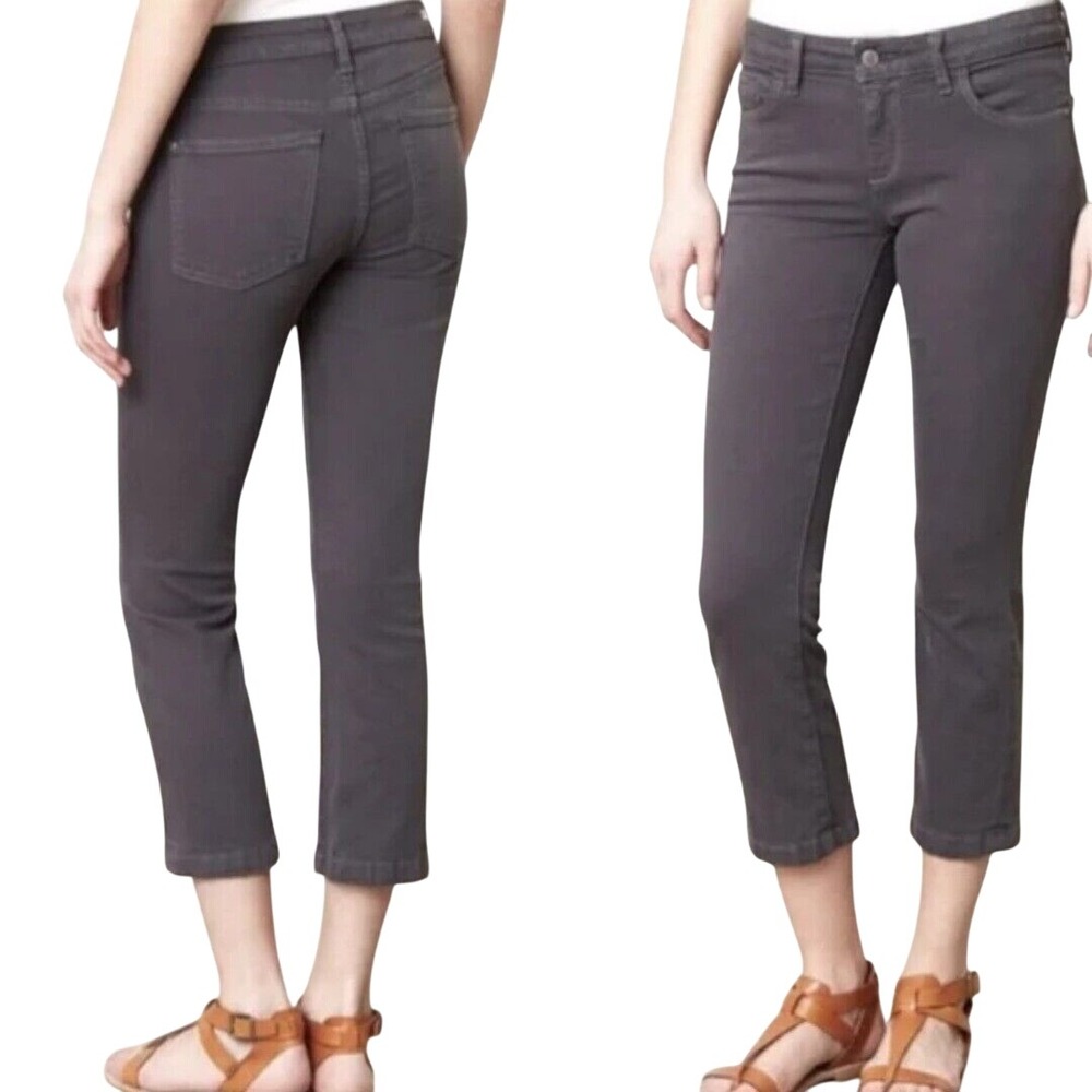 Pilcro Anthropologie Women's Stet Crop Jeans Gray Denim Comfort Stretch Size 29